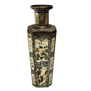 Rare Huntley & Palmers 10" Asian Vase Biscuit Tin 1928 Vintage